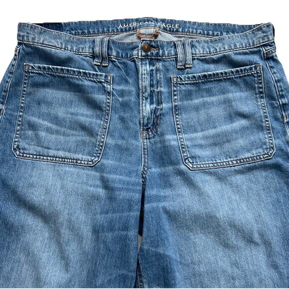 American Eagle Jeans Womens Size 18 90s Wide Leg Hi-Rise Retro Boho Casual Y2K - Picture 10 of 12